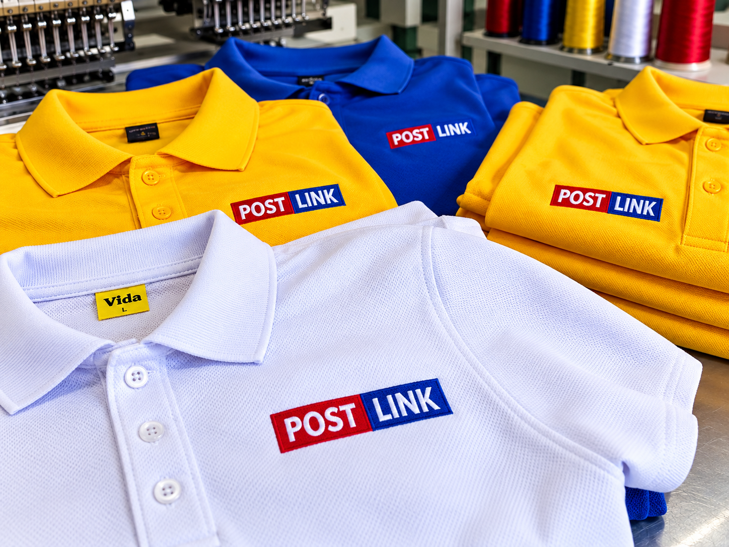 Embroidered branded apparel