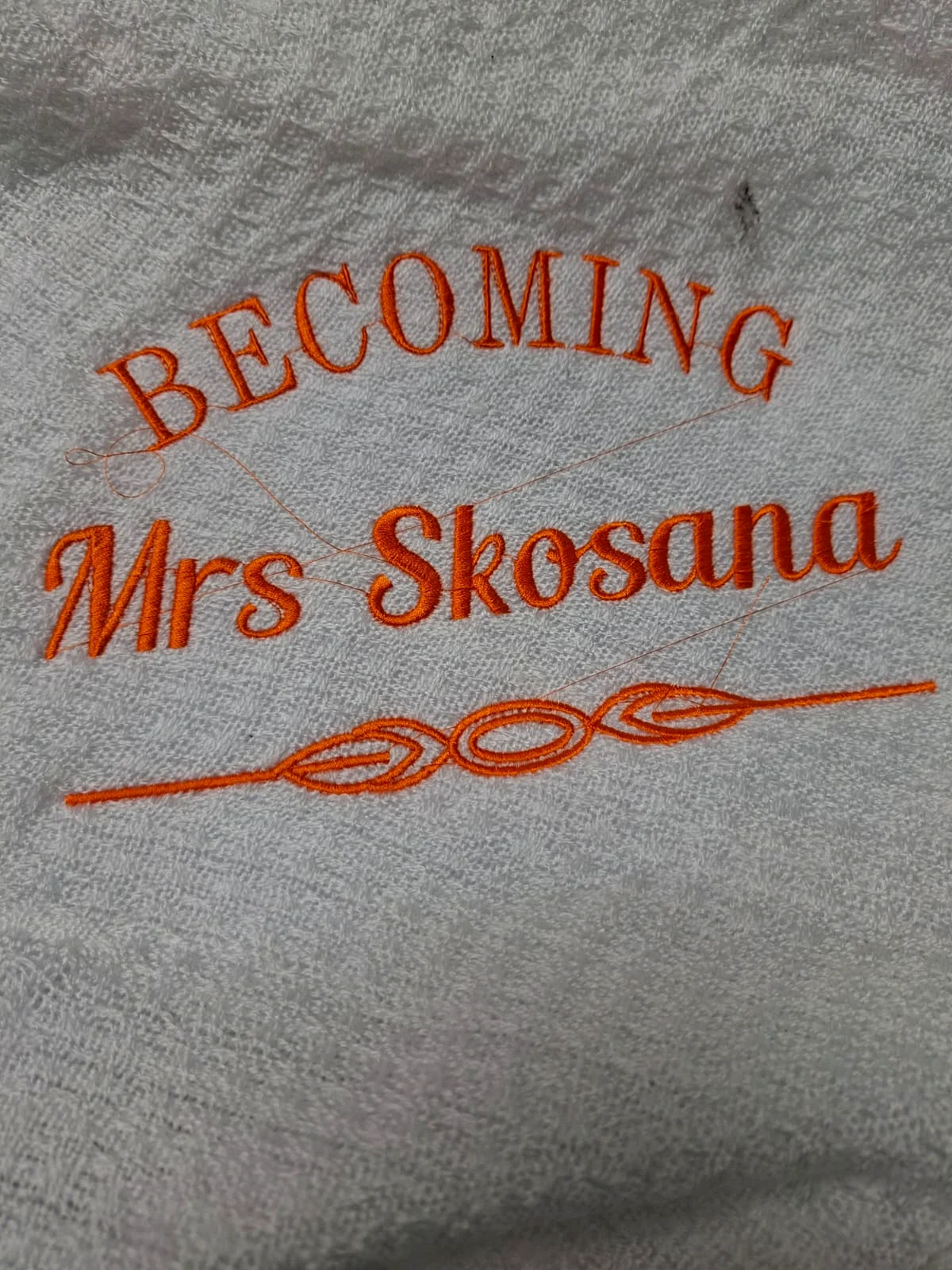 Custom illustration and lettering prepared for embroidery.